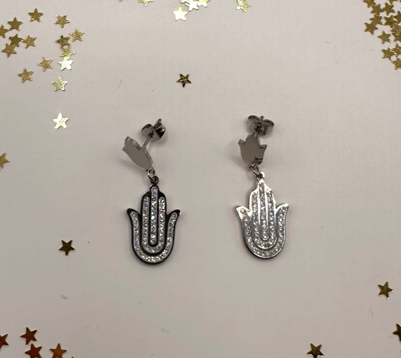 Boucles d’oreilles Esmeralda Argent Lunaire