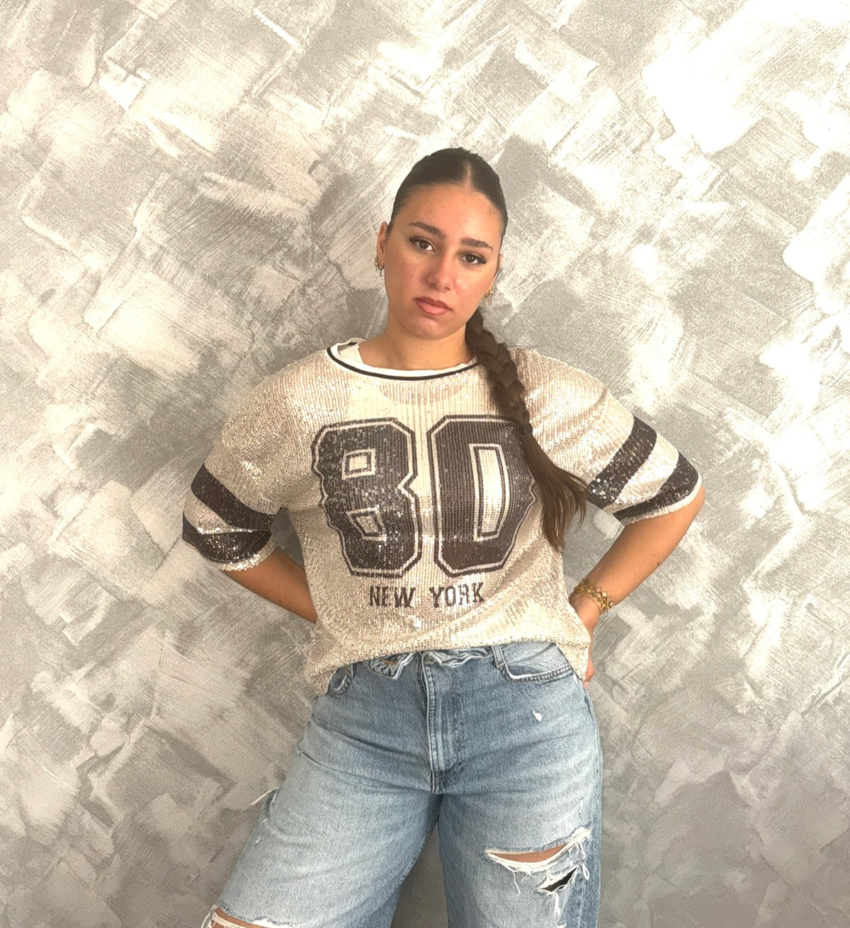 Top Camélia Charbon